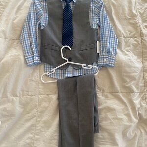 Gray and Blue Kids Formal Outfit Set